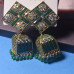 Gold Plated Green Square Jhumka