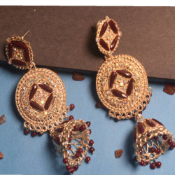 Gold Plated Kundan Jhumka