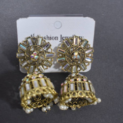 Diamond Brass Jhumka