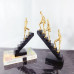 home Man Climbing Stairs Decorative Polyresin Showpiece Decoration, Office, and Gifting in Black