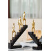 home Man Climbing Stairs Decorative Polyresin Showpiece Decoration, Office, and Gifting in Black