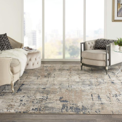 Harmony Luxe Area Rug Beige/Grey 3'9" x 5'9", Abstract Design, Distressed Look, Easy to Clean, Non-Shedding, Perfect for Bedroom, Living Room, Dining Room, and Kitchen
