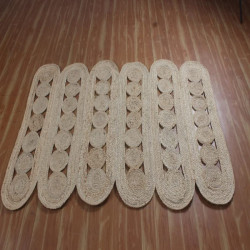 Wave-Edge Reversible Jute Rug – Natural Boho Charm for Every Season