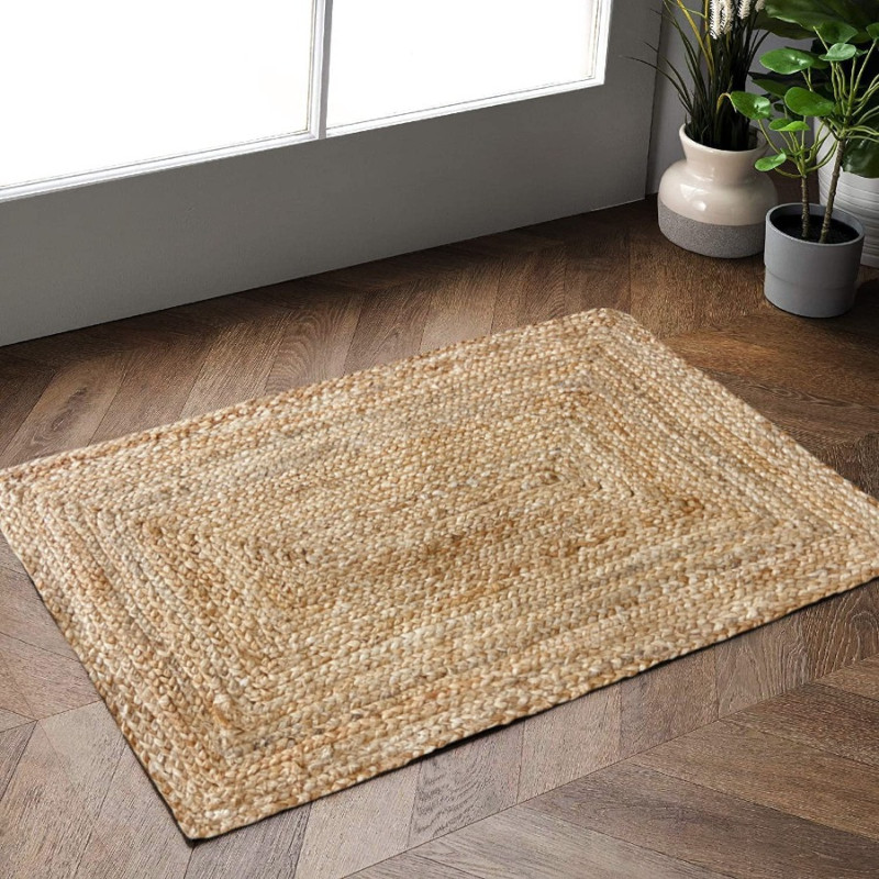 Handwoven Jute Mat – Reversible Rug for Bedroom, Living Space, and Seasonal Décor