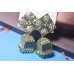 Gold Plated Green Square Jhumka