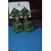 Gold Plated Green Square Jhumka