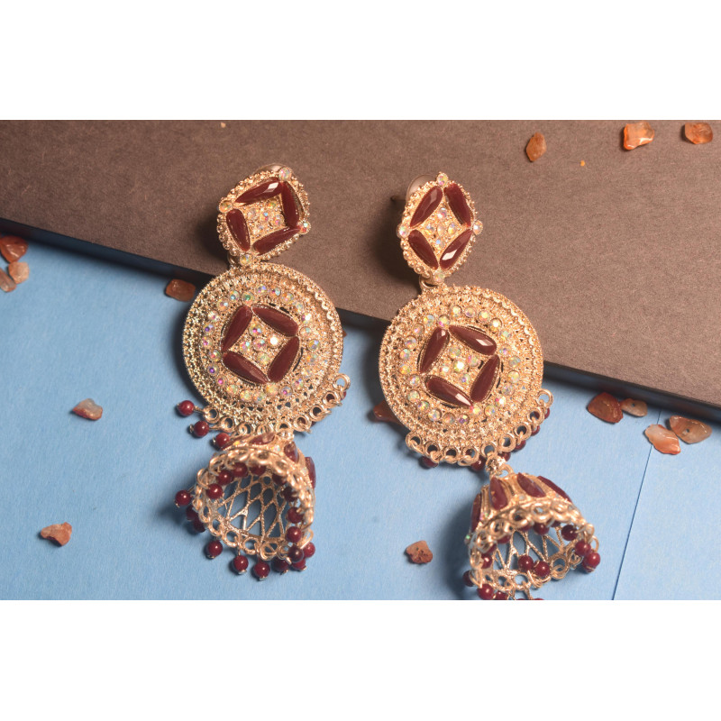 Gold Plated Kundan Jhumka