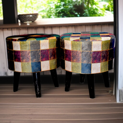 Vivid Patchwork Charm Stools