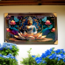 KUBE Meditating Lord Buddha Painting 7 mm MDF Sparkal Lamination Full HD Print Painting