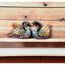 Serenade Swans – Exquisite Blue and Gold Figurines