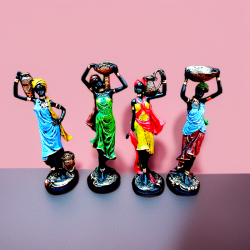 Traditional Woman Statue Set